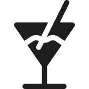 Cocktail glass with straw icon