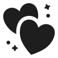 Romantic heart design with stars