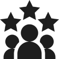 People under stars graphic